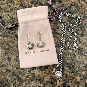 David Yurman cookie cutter earrings & necklace set